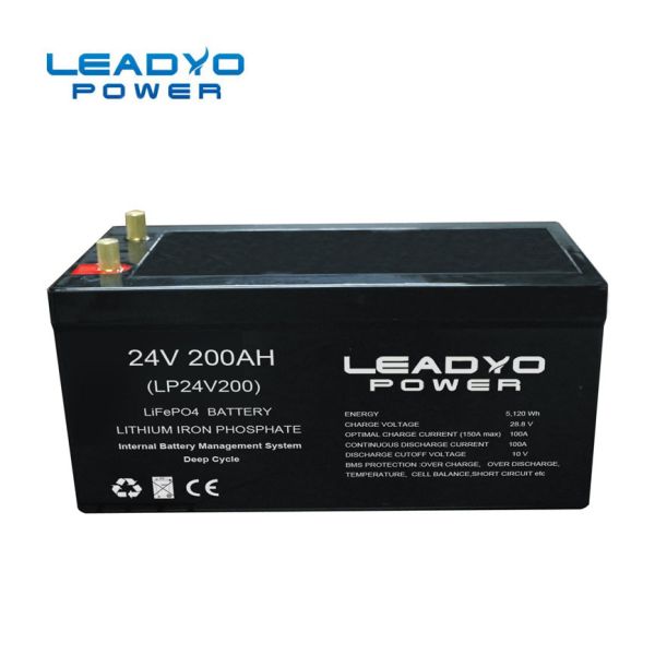 Quality Smart LiFePO4 Deep Cycle Battery Pack , 24V 200Ah Rechargeable Lithium Battery for sale