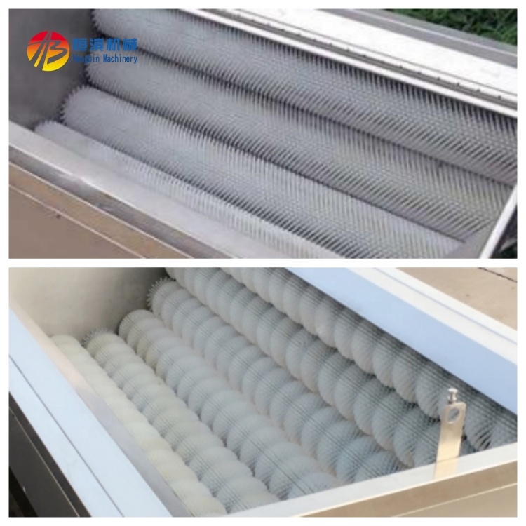 Industrial Brush Vegetable Potato Carrot Washing Peeling Cleaning Machine for Seafood