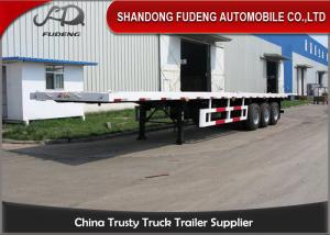 China Carbon Steel Heavy Duty Flatbed Trailer , 12 Twist Locks Flatbed Equipment Trailers wholesale