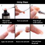 Acrylic Nail Art Brush Stainless Steel Dual Ended Poly For UV Gel Extension