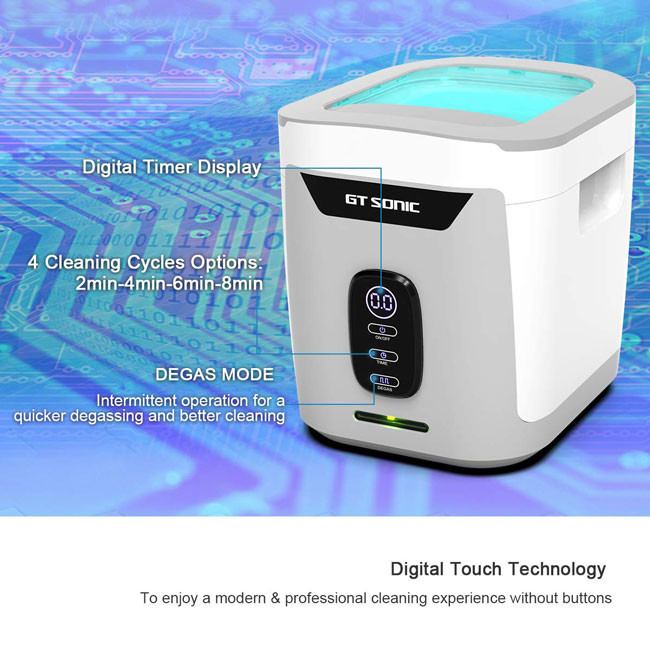 Detachable Home Ultrasonic Cleaner With UV Light Transparent Lid 50W