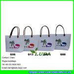 LDZB-019 cheap wholesale tote bag star printed paper beach straw handbags
