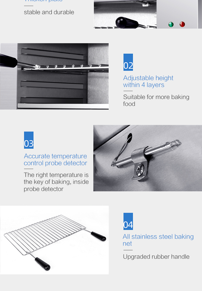 Electric Kitchen Equipment Counter Top Salamander Oven with Temperature Selector 50-300C