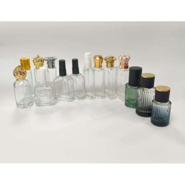 Green Glass Bulk Perfume Bottles 50ml Manufacturers Cylinder Shape