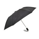 19 Inch Black Mens Two Fold Umbrella Compact Automatic Open Metal With Black