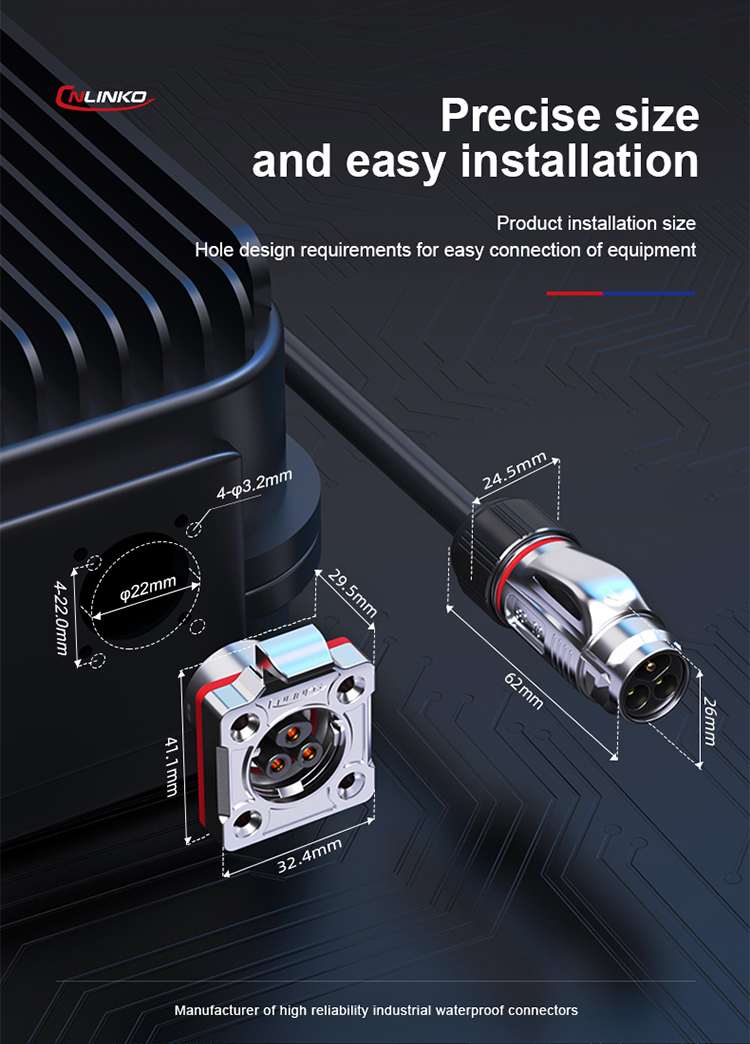 CNlinko M20 Industrial Waterproof IP68 12 Pin Automotive DC Power Connector Outdoor Electrical Cable Wire Adapter Plastic Plug