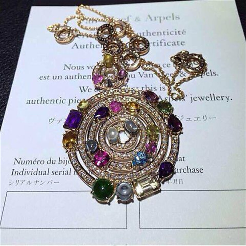 Luxury jewe factory necklace 18k gold white gold yellow gold rose gold gem diamond necklace