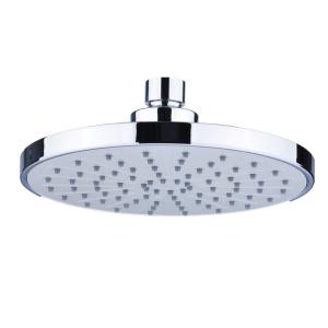 China 200 Diameter Abs Plastic Rainfall High Pressure Round Shower Head Fixed Mount Brass Swivel Ball Adjustable wholesale