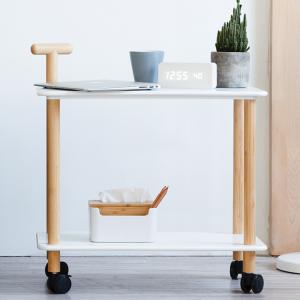 China ODM Natural Bamboo Wooden Rolling Kitchen Cart On Wheels wholesale