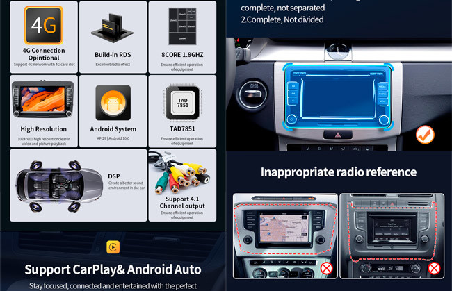 4G Golf Touran Android Car Stereo 9 Inch Volkswagen Skoda Octavia Stereo VW Car Radio