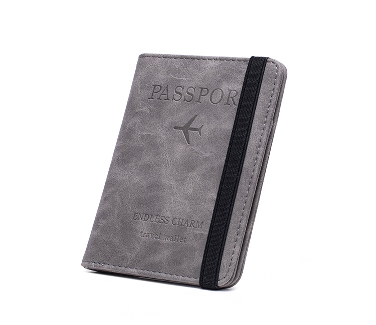 Custom Logo Pu Leather Passport Cover Rfid Blocking Passport Holder Travel Wallet With Card Case