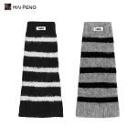 Custom Logo Women Leg Warmers Acrylic Knit Sock Sleeves With Horizontal Stripes