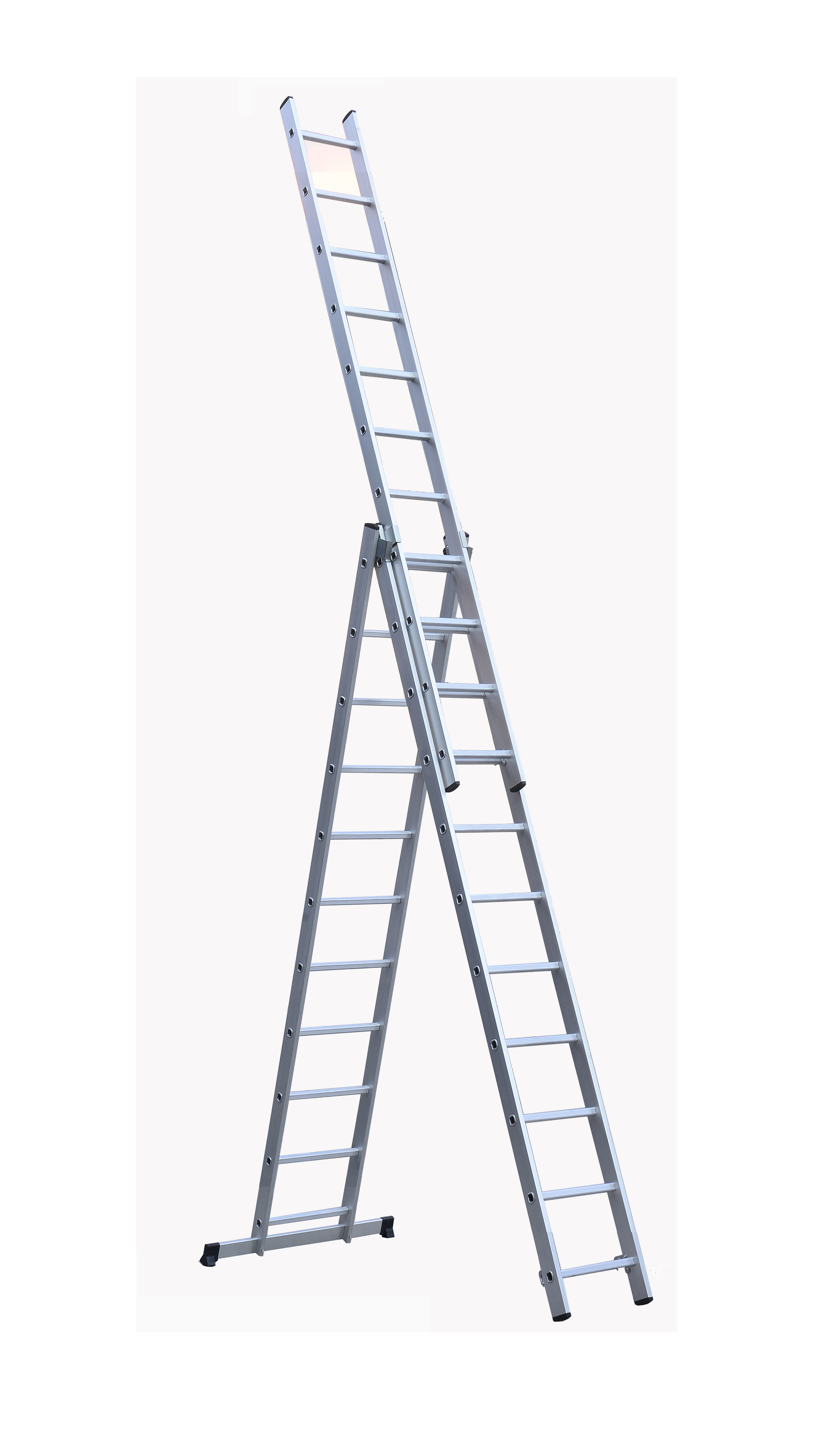 Outdoor Safety Aluminium Telescopic Ladder Slip Resistant 3x10
