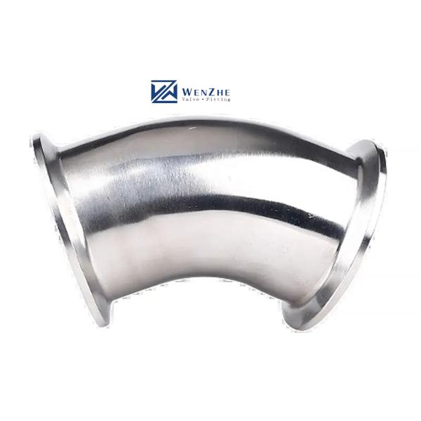 304 316 Stainless Steel 45 Degree Quick Mounting Elbow Sanitary Clamp Elbow 3A