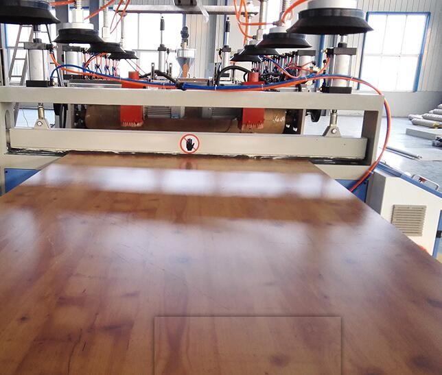 PVC Wood Plastic Composite Extrusion Line With Emboss Machine