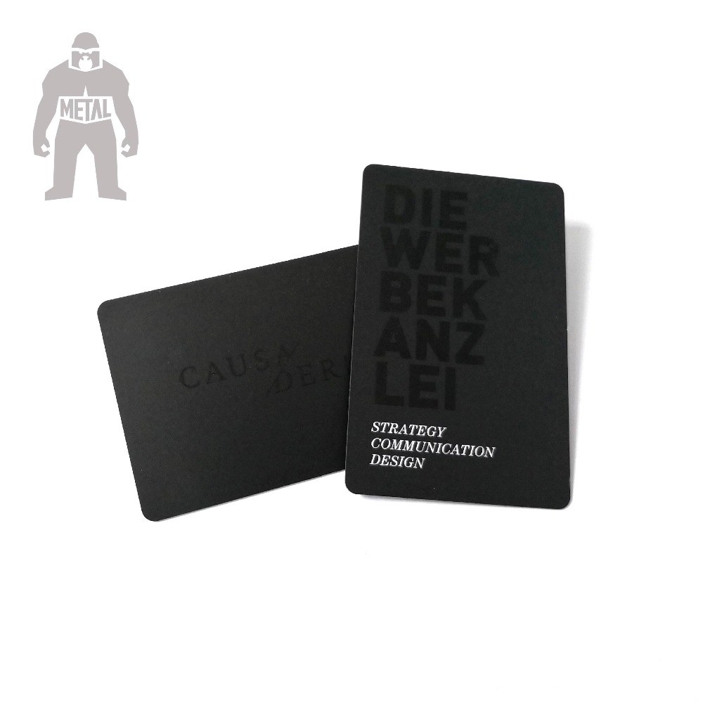 Customised Matt Black Plastic PVC Membership Card 85.5x54x0.76mm