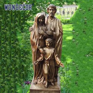 China Customized outdoor decoration, life-size family bronze statues of parents and children wholesale