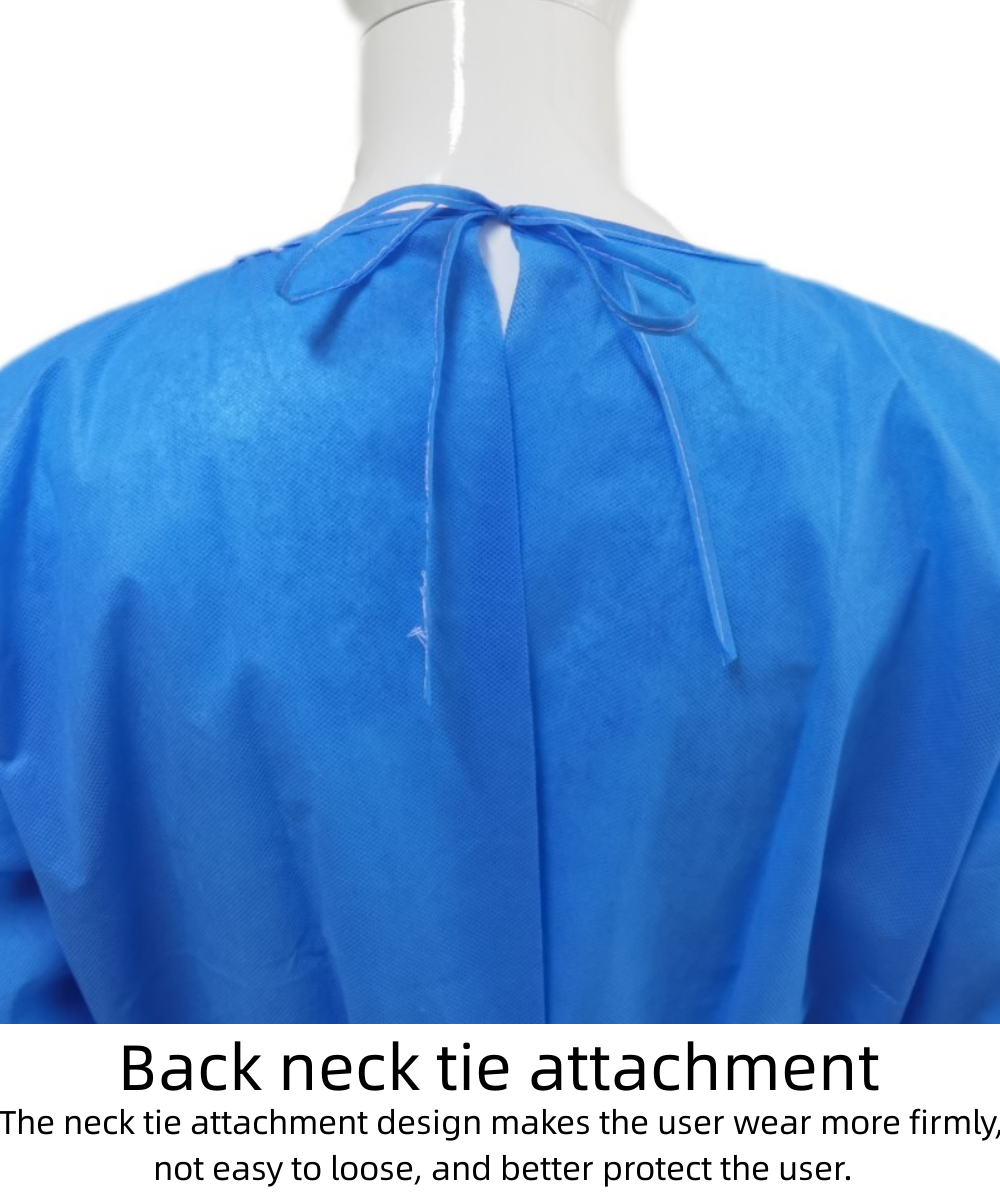 Waterproof Anti Static SMS Non Woven Fabric Isolation Gown For Adult AAMI Level 1 2 3