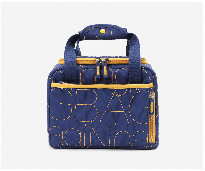 Simple Zipper Recycled Portable Insulated Washable Canvas Lunch Bag