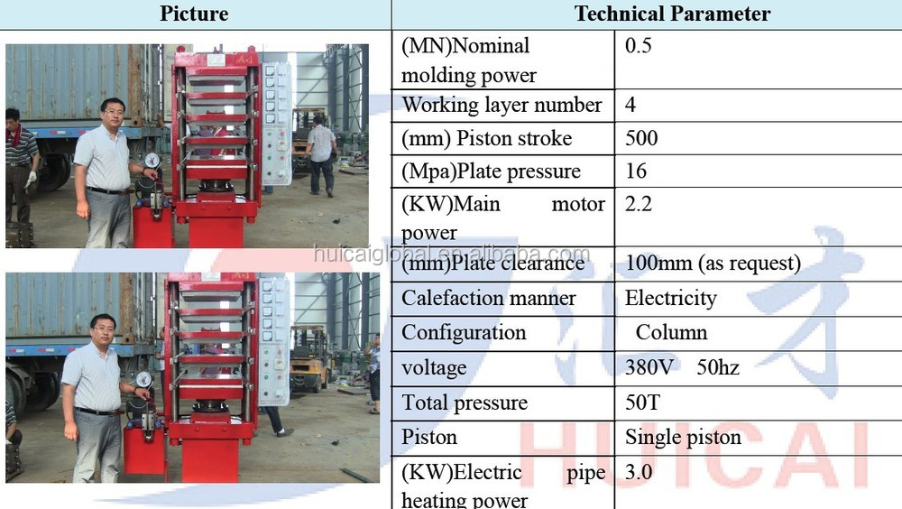 Custom Made Rubber Vulcanizing Press for Rubber Tile and Floor Brick Production Plant