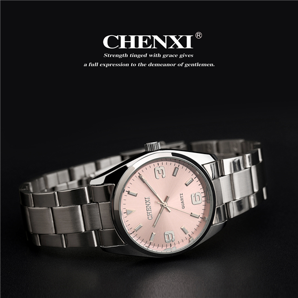 Fashion Ladies Watches Sapphire Glass Case Stainless Steel Watches Man Men's Quartz Watch