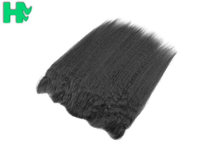 Virgin Brazilian Human Hair Kinky Straight 13*4 Frontal Wefts Lace Hair Closure Ear To Ear
