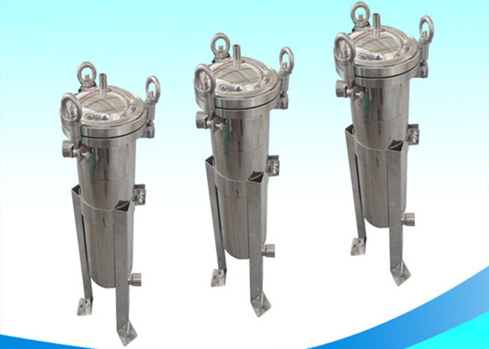 Single Bag Filter Housing , Industrial Water Filter Housing With V Clamp Hinged