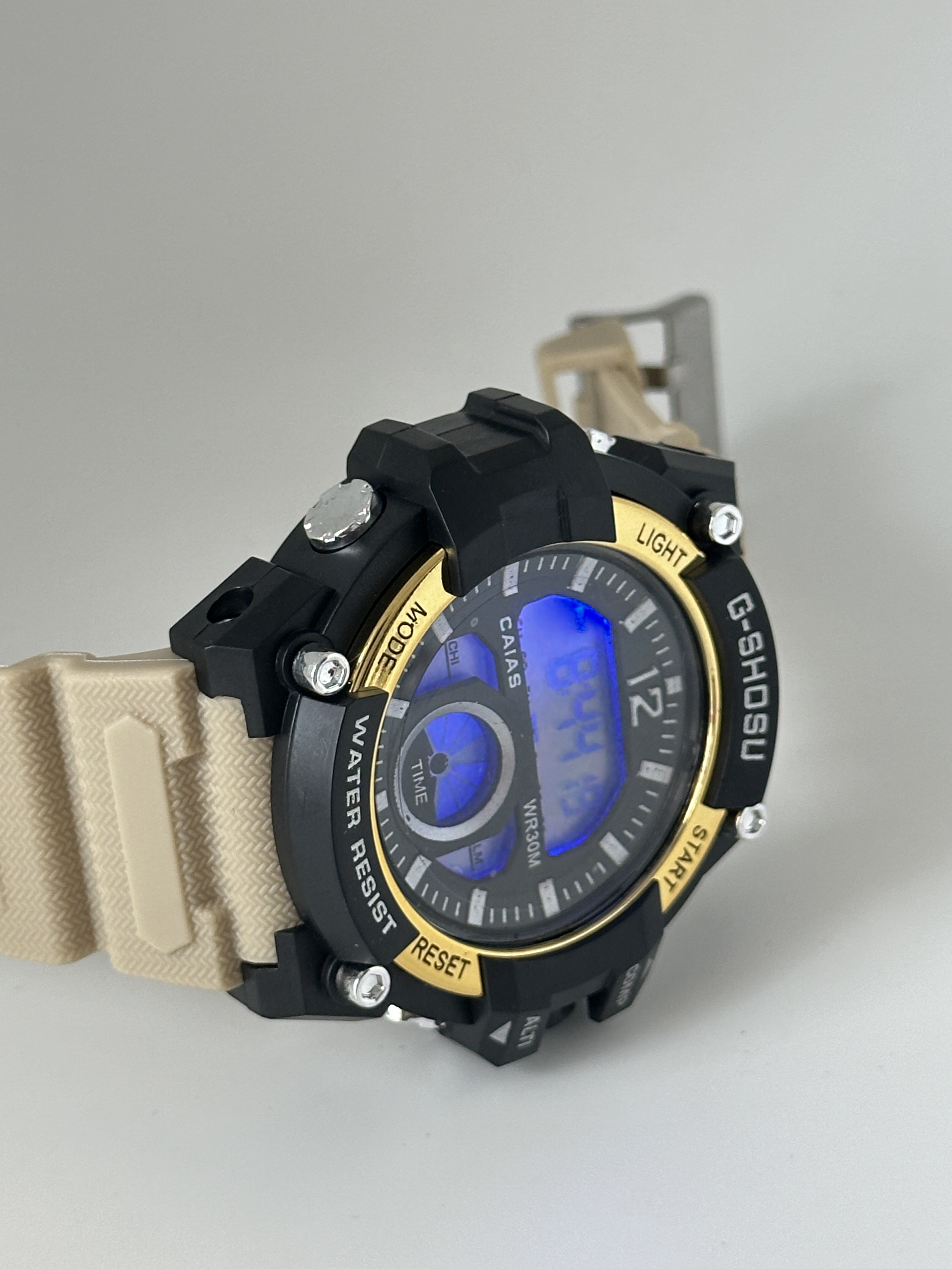 Battery Powered Digital Sport Watch With Silicone Strap 3ATM Waterproof