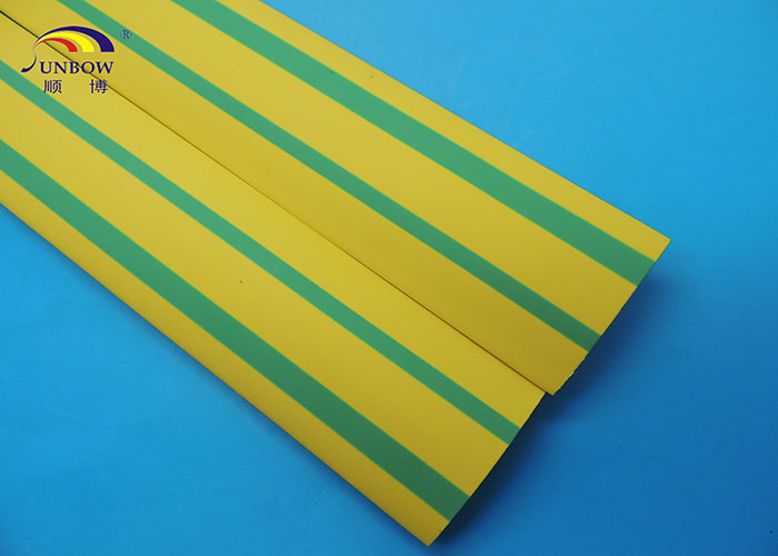 Yellow / Green Stripped Flexible Flame Retardant Heat Shrink Tubing