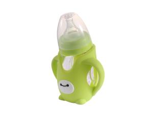 China 150ml / 260ml Silicone Baby Milk Bottle With Handle Colored High Durability wholesale