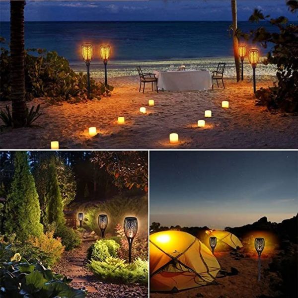 Outdoor Garden Solar Flame Torch Lights 96pcs LEDs Solar Powered LED Torches