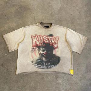 China Custom Sublimation Cropped Boxy T Shirt Streetwear Oversized T Shirt Digital Print wholesale