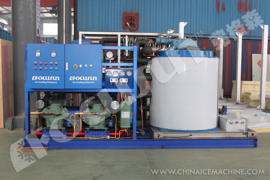Customizable 10 Ton Fresh Water Flake Ice Machine for Mixing Refrigerated Materials