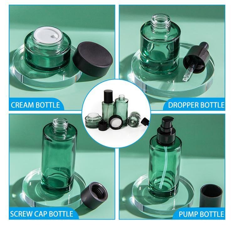 Cosmetic Skincare Packaging 20ml 30ml Cylinder Clear Amber Hair Essential Oil Serum Glass Dropper Bottle