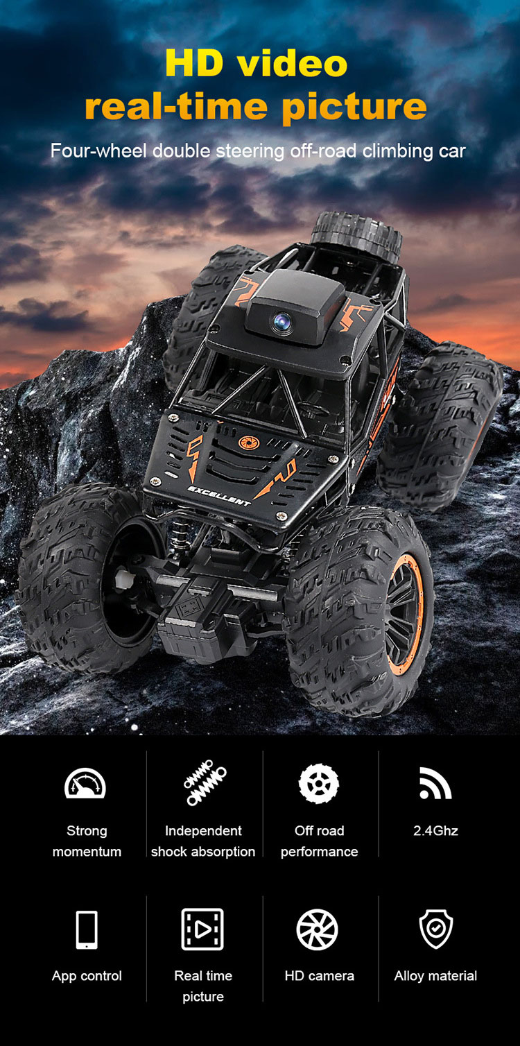 WIFI Outdoor RC Car Toy 720P Definition Image Transmission Video Car for 5-7 Years Old