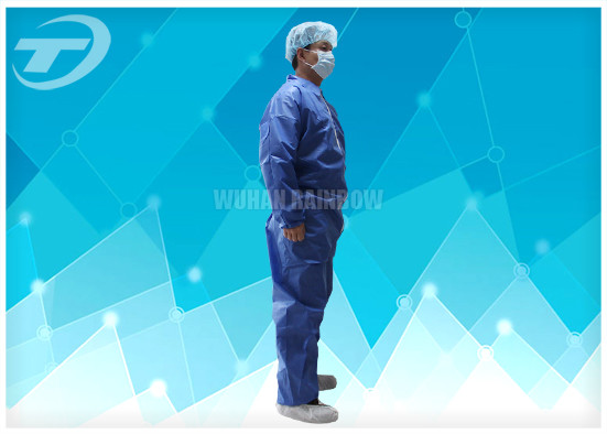 Waterresistance Elastic Cuffs Disposable Paint Coveralls PE Coated PP Fabric