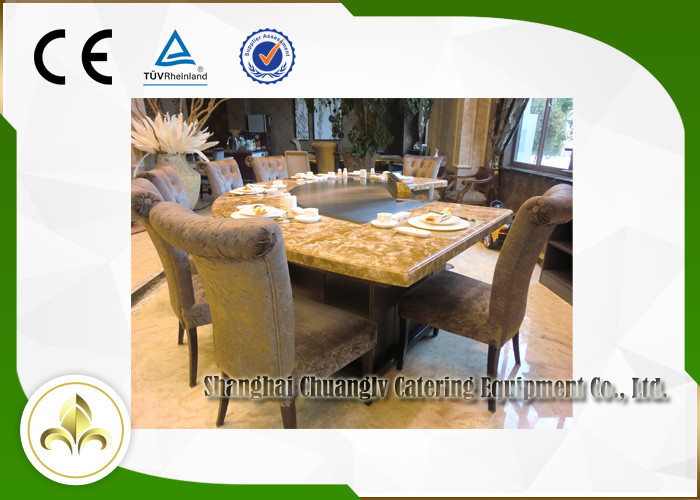9 Seats Induction / Electric Grill Griddle Table With Exhaustion System