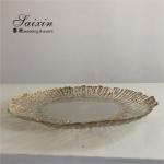 Gold Rimmed Glass Charger Plate Clear Charger Dish For Restaurants 32cm/27cm