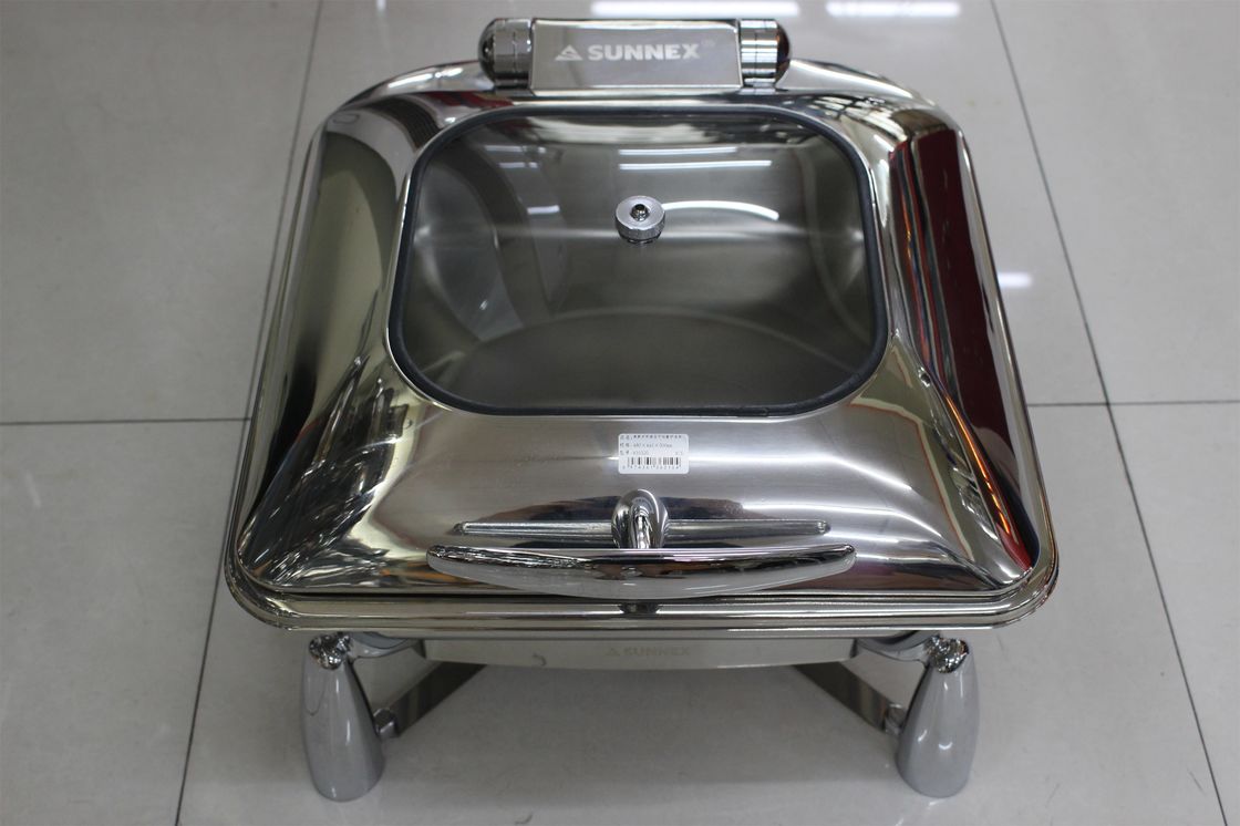 Contemporary Stainless Steel Cookwares / Chafing Dish Buffet Set Rectangular Shape