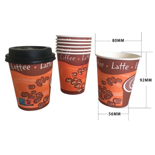 Disposable single wall Paper Cups with Dome Lids for ice Beverages