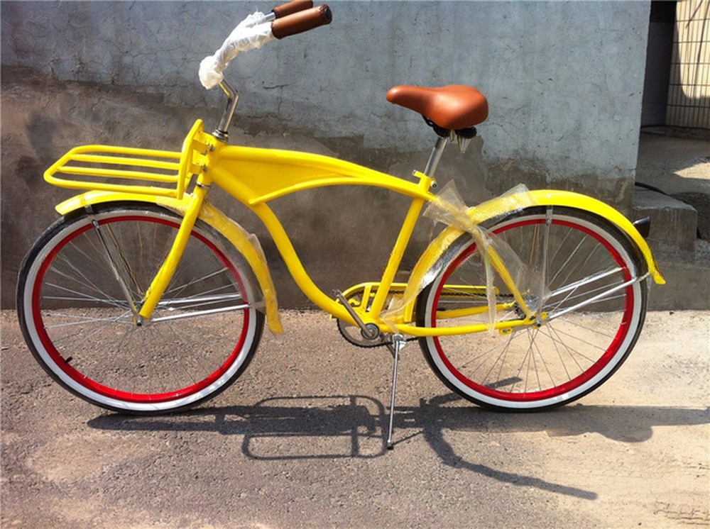 26 Inch Single Speed Adult Beach Cruiser Bike with Metal Tray Convenient Front Tray