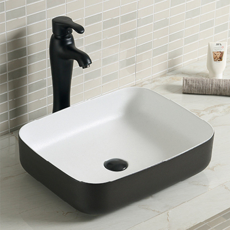 Small Rectangular Counter Top Wash Basin Porcelain Vessel Sink 20 Inch