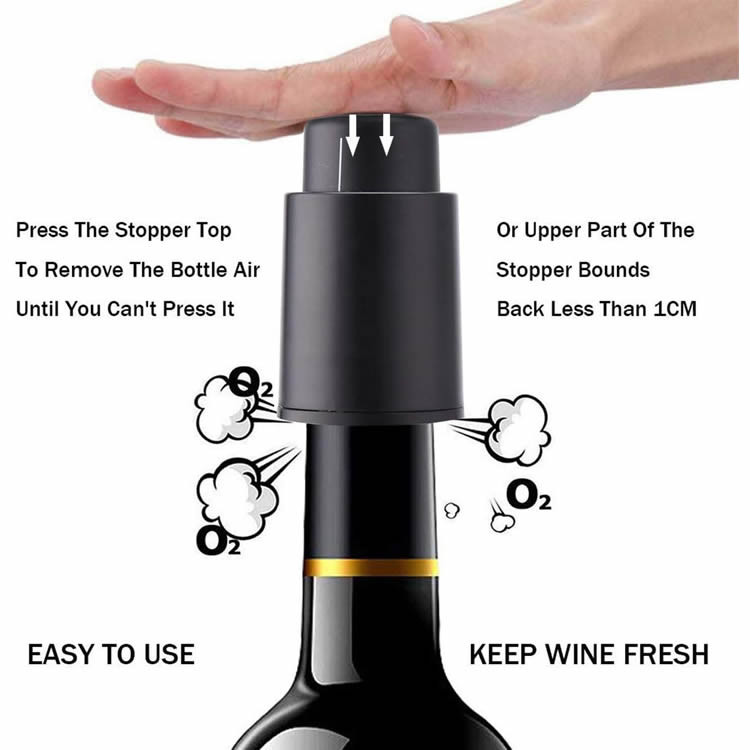 FDA Vacuum Wine Stopper For Keeping Wine Fresh And Easily With Date