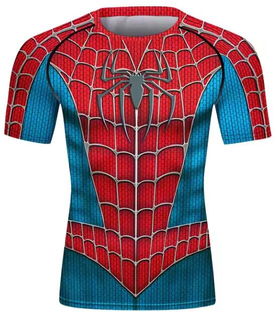 Short Sleeve Sublimation Bjj Compression Shirt MMA Wear Cosplay Superhero Clothing