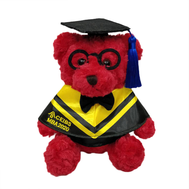 Soft Conformable Red Doctorial Hat Teddy Bear Plush Toys For Children