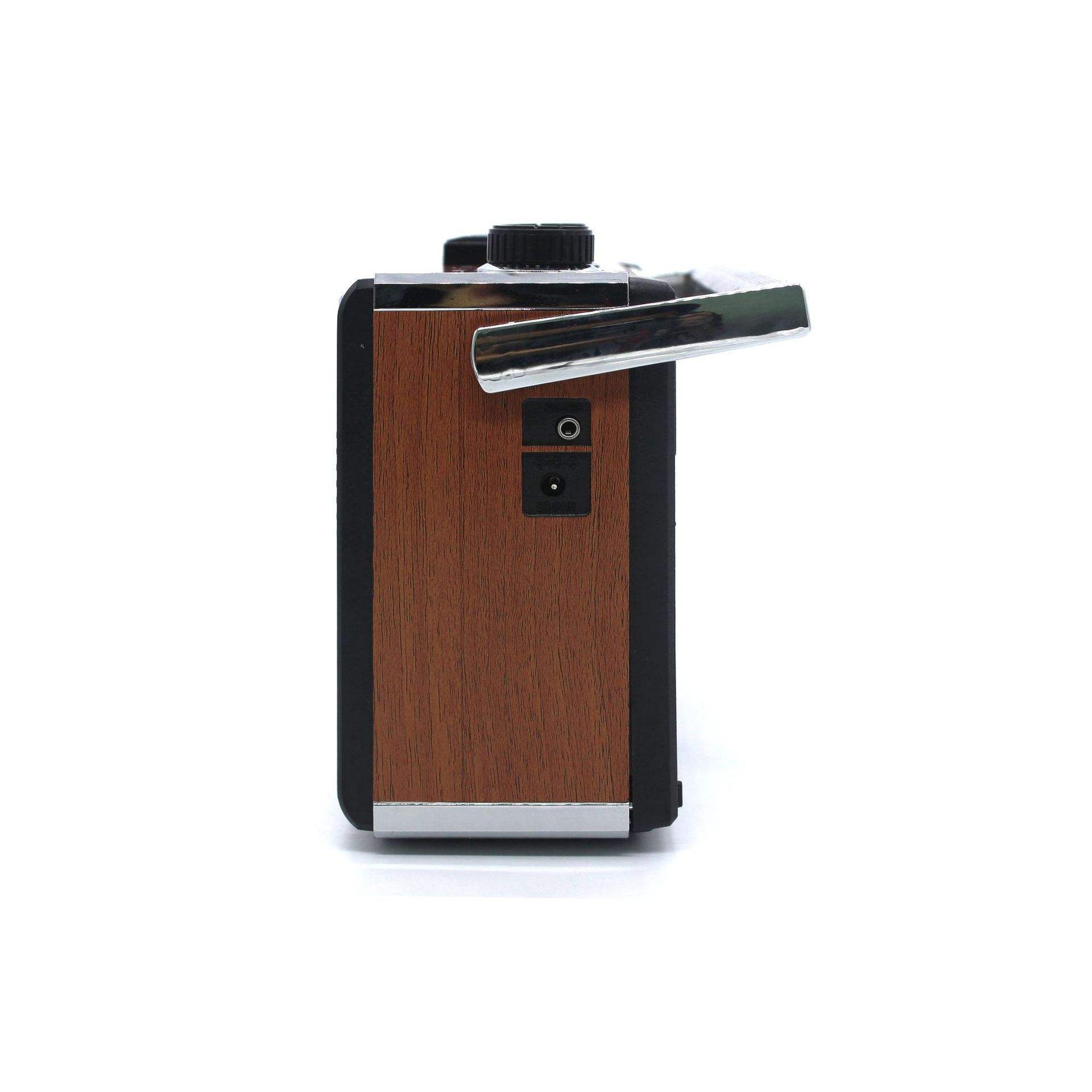 Retro Cassette Tape Portable Clock Radio Wireless Stereo With Telescopic Antenna