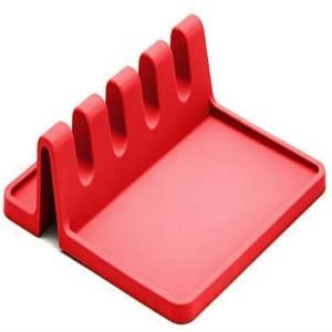 China Heat Resistant Silicone Spoon Rest 6x6 Inch LFGB Approved For Kitchen Counter wholesale