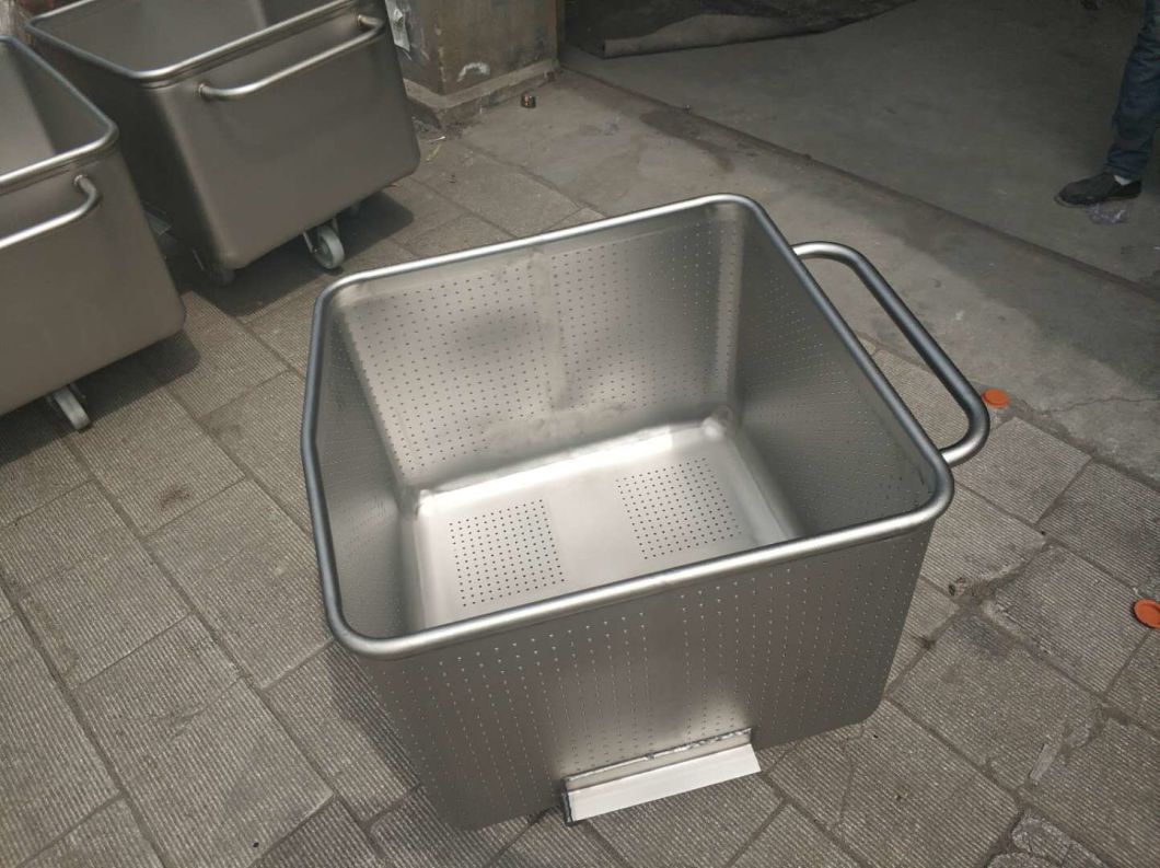 Jf Sheet Metal-200L Grinding Stainless Steel Meat Processing Trolley Bin