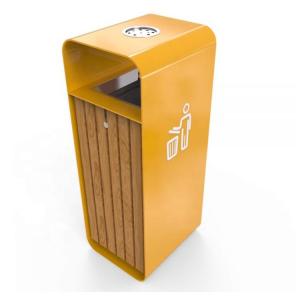 China OHSAS18001 Certificate 35L Outdoor Wooden Garbage Bin wholesale