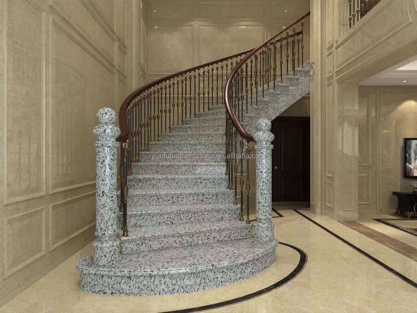 Outdoor Stair Columns with Building Stone Flooring Modern British White Granite Tile
